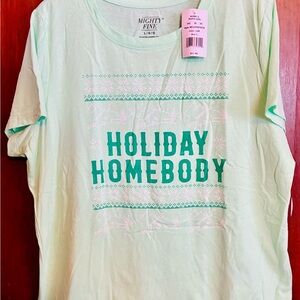 Mighty Fine Light Green Holiday Homebody Tee